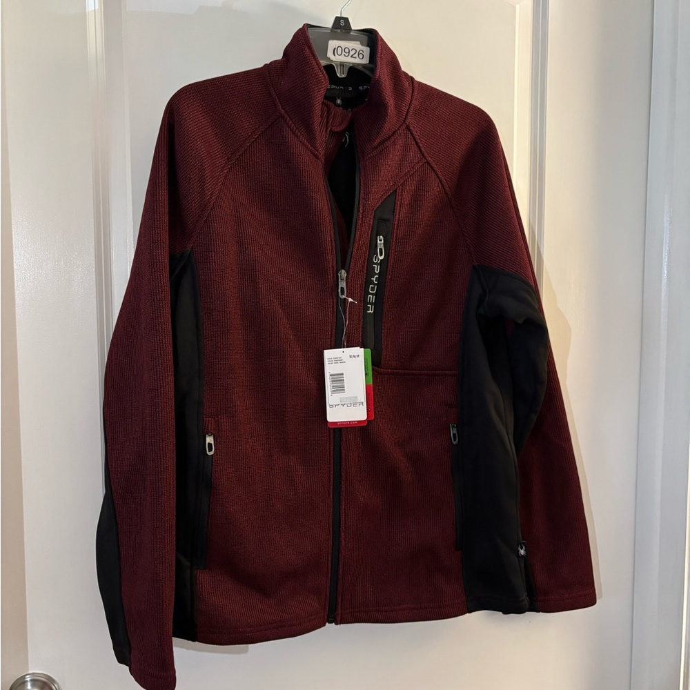 Men’s Spyder Maroon Full-Zip Performance Jacket sz Med NWT